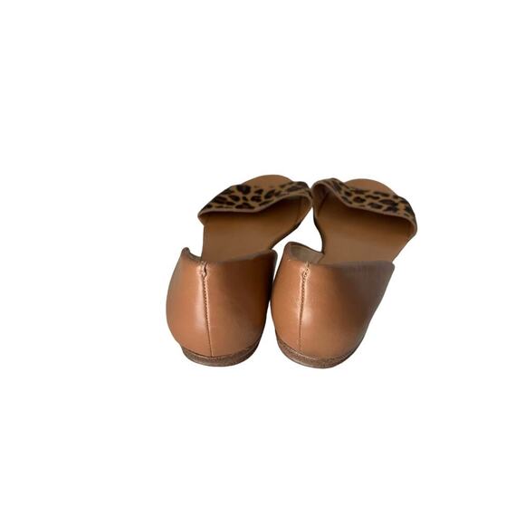 J. Crew Morgan Calf Hair Peep Toe Flats Leopard - Picture 2 of 3